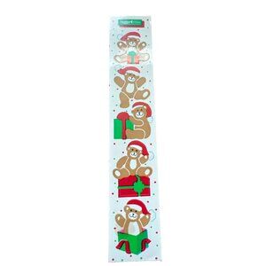 Vintage 80s Toots Christmas Teddy Bears Stickers Santa Hat Presents 1983 6"